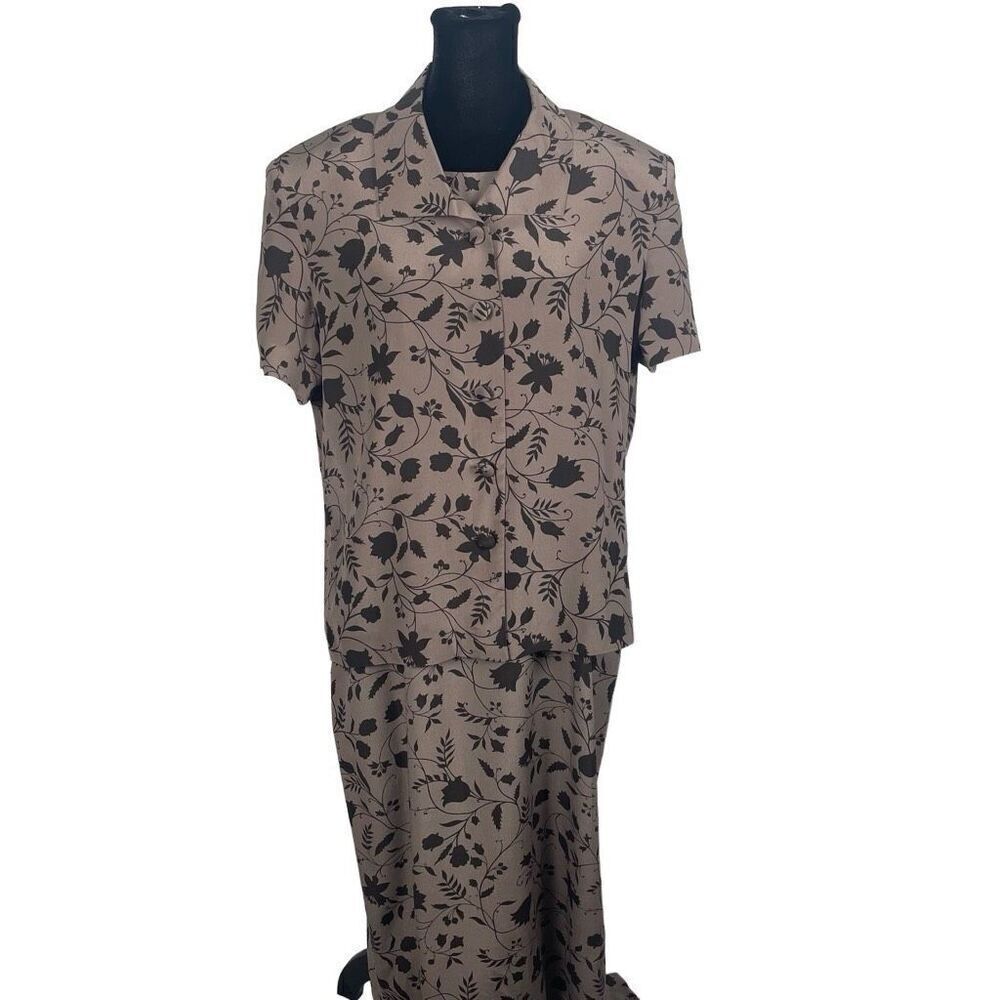 Vintage Spenser Jeremy 100% Silk Boho 90’s Dress Shirt Set - Women’s 12